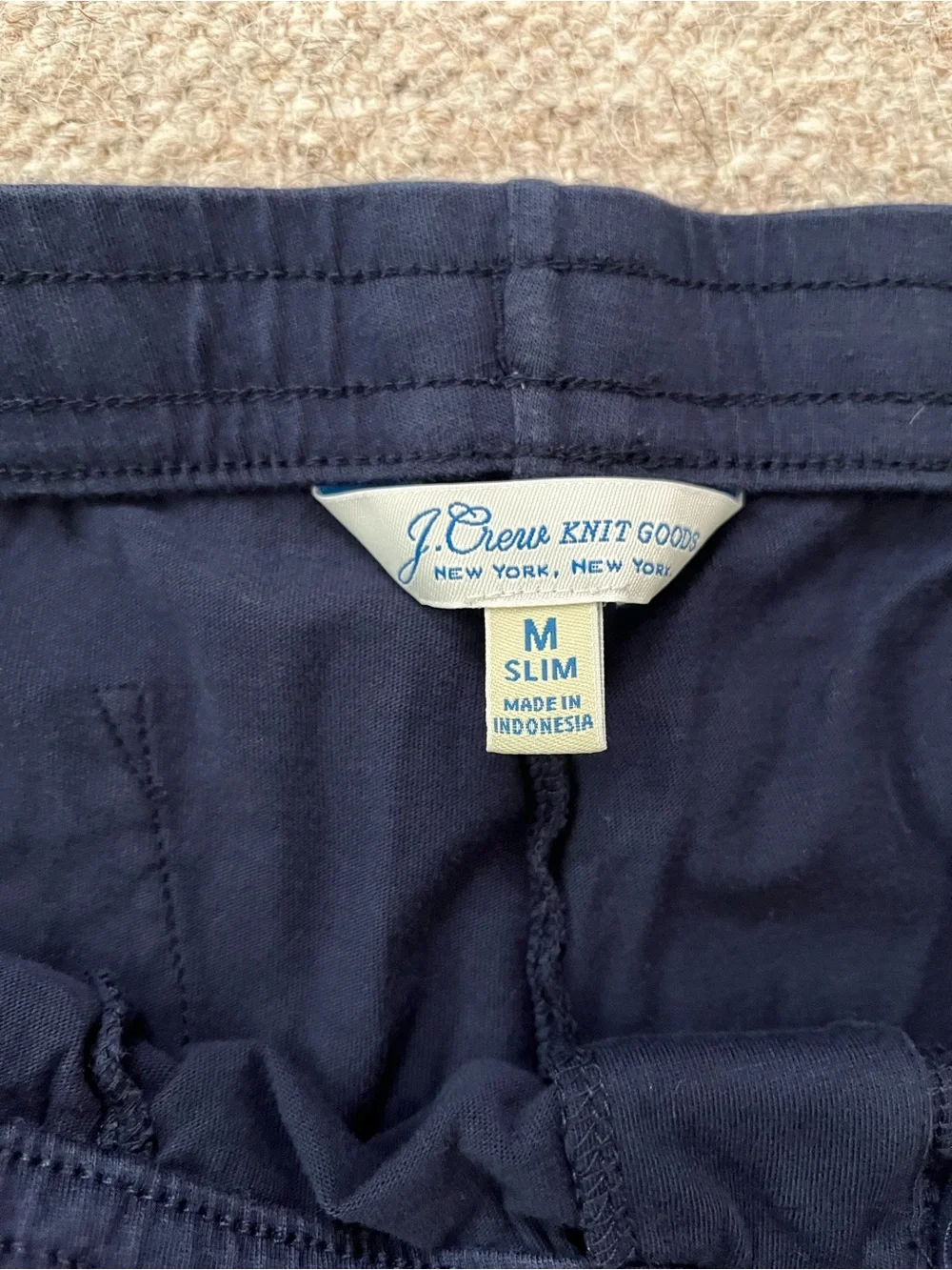 J. Crew Slim Knit Navy Drawstring Jogger Lounge Pants